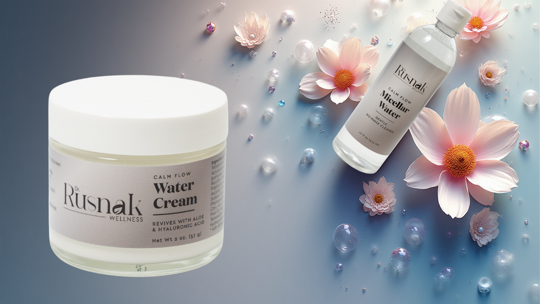 Calm skincare ritual featuring gentle cleansing and lightweight hydration designed to support skin balance and comfort